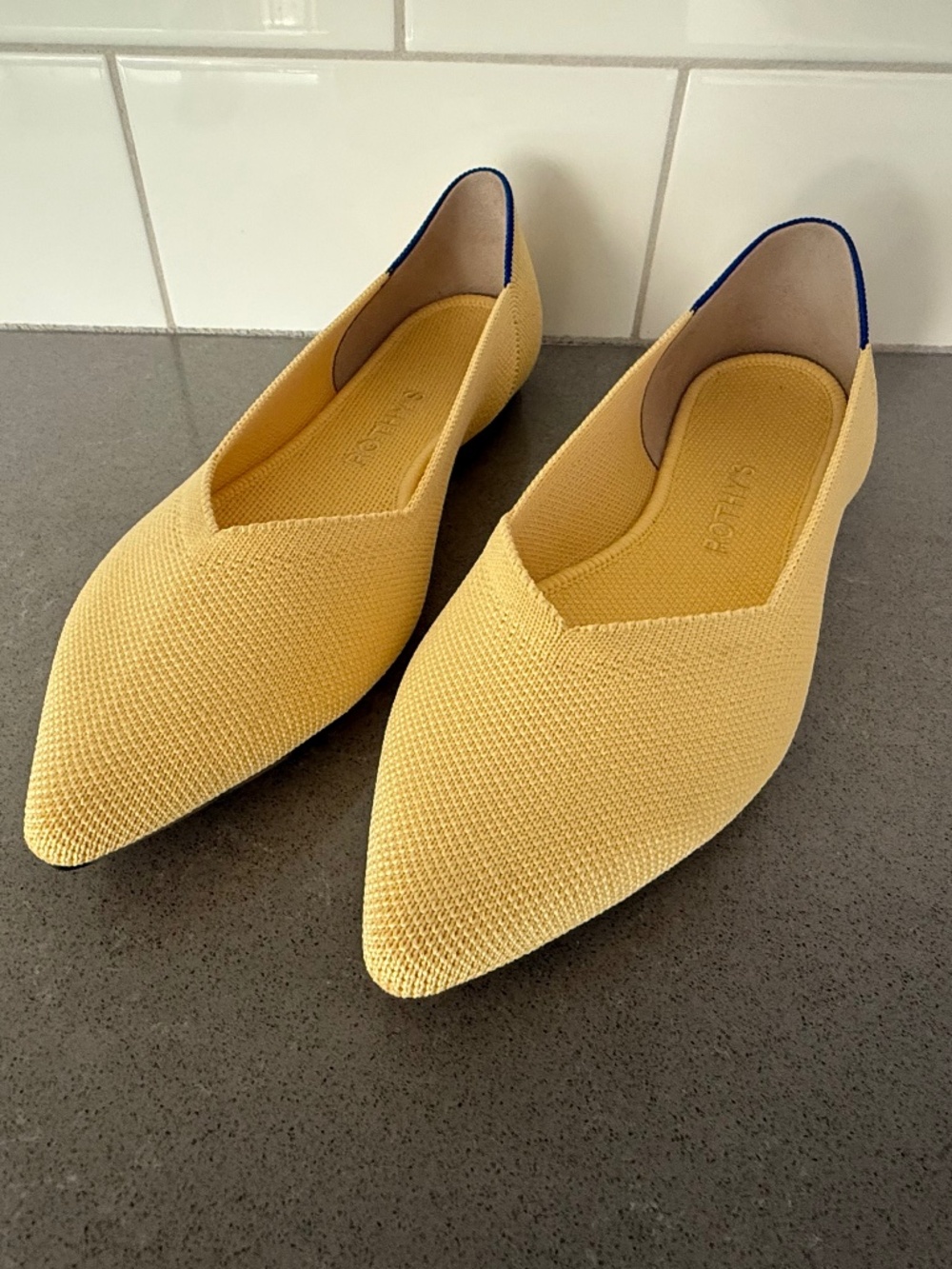 NEW Rothy’s The Point Flats Ballet Marigold Yellow Women’s Size US 7.5
